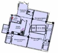 3-комнатная квартира 111,55 м²