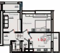 2-комнатная квартира 59,5 м²