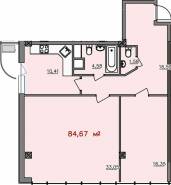 2-комнатная квартира 84,67 м²