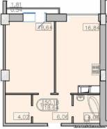 1-комнатная квартира 50,18 м²
