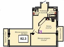 2-комнатная квартира 82,3 м²