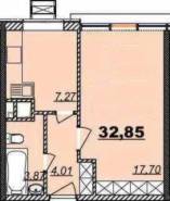 1-комнатная квартира 32,85 м²