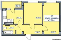 2-комнатная квартира 49,64 м²