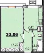 1-комнатная квартира 33,06 м²