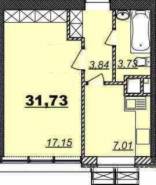 1-комнатная квартира 31,73 м²