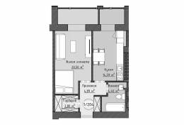 1-комнатная квартира 47,17 м²
