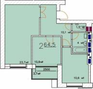 2-комнатная квартира 64,5 м²