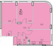 3-комнатная квартира 79,5 м²