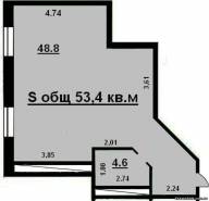 Квартира 53,4 м²