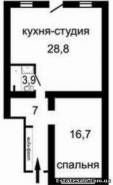 1-комнатная квартира 56,0 м²