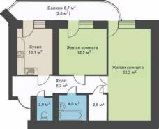 2-комнатная квартира 65,5 м²