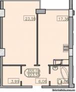 1-комнатная квартира 55,08 м²