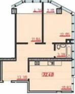 2-комнатная квартира 72,40 м²