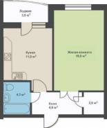 1-комнатная квартира 44,1 м²