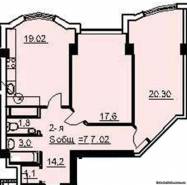 2-комнатная квартира 77,02 м²
