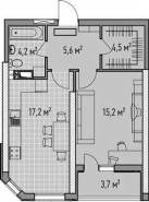 1-комнатная квартира 48,29 м²