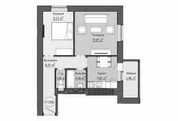2-комнатная квартира 53,36 м²