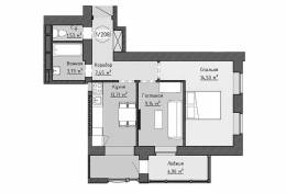 2-комнатная квартира 55,05 м²