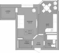 1-комнатная квартира 39,58 м²