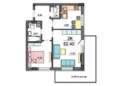 2-комнатная квартира 52,4 м²