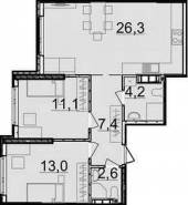 2-комнатная квартира 64,0 м²