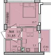 1-комнатная квартира 31,85 м²