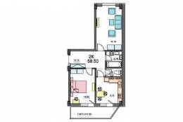 2-комнатная квартира 58,5 м²