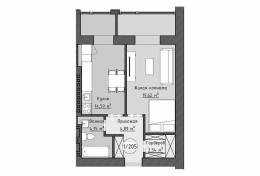 1-комнатная квартира 45,79 м²