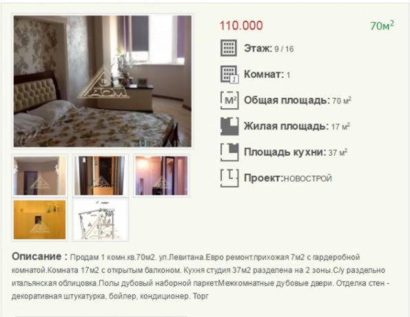 Самая дорогая 1-комнатная квартира в Киевском районе