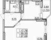 Планировка 37,05 м² Жилой комплекс «Левитана»