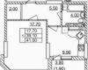Планировка 41,00 м² Жилой комплекс «Левитана»