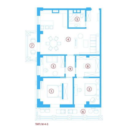 трехкомнатной квартиры 117,80 м²