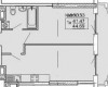 Планировка 44,69 м² Жилой комплекс «Корфу»
