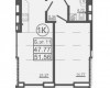 Планировка 51,56 м² Жилой комплекс «Родос»
