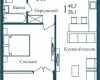 Планировка 48,30 м² Жилой комплекс Kandinsky