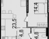 Планировка 47,50 м² Жилой комплекс «Манхэттен»