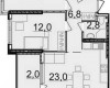 Планировка 63,70 м² Жилой комплекс «Манхэттен»