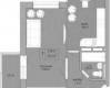 Планировка 1-комнатная квартира 39,37 м² Жилой комплекс «Акварель»