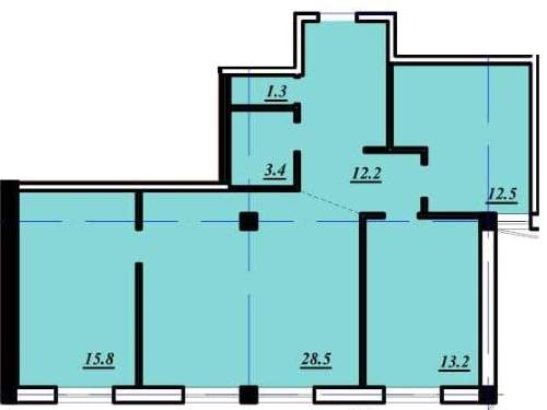 3-комнатная квартира 96,4 м² в ЖК «Сады Семирамиды»