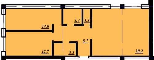 2-комнатная квартира 74,8 м² в ЖК «Сады Семирамиды»