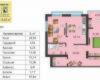 Планировка 87,84 м² Малоквартирные дома на 13 ст Б.Фонтана